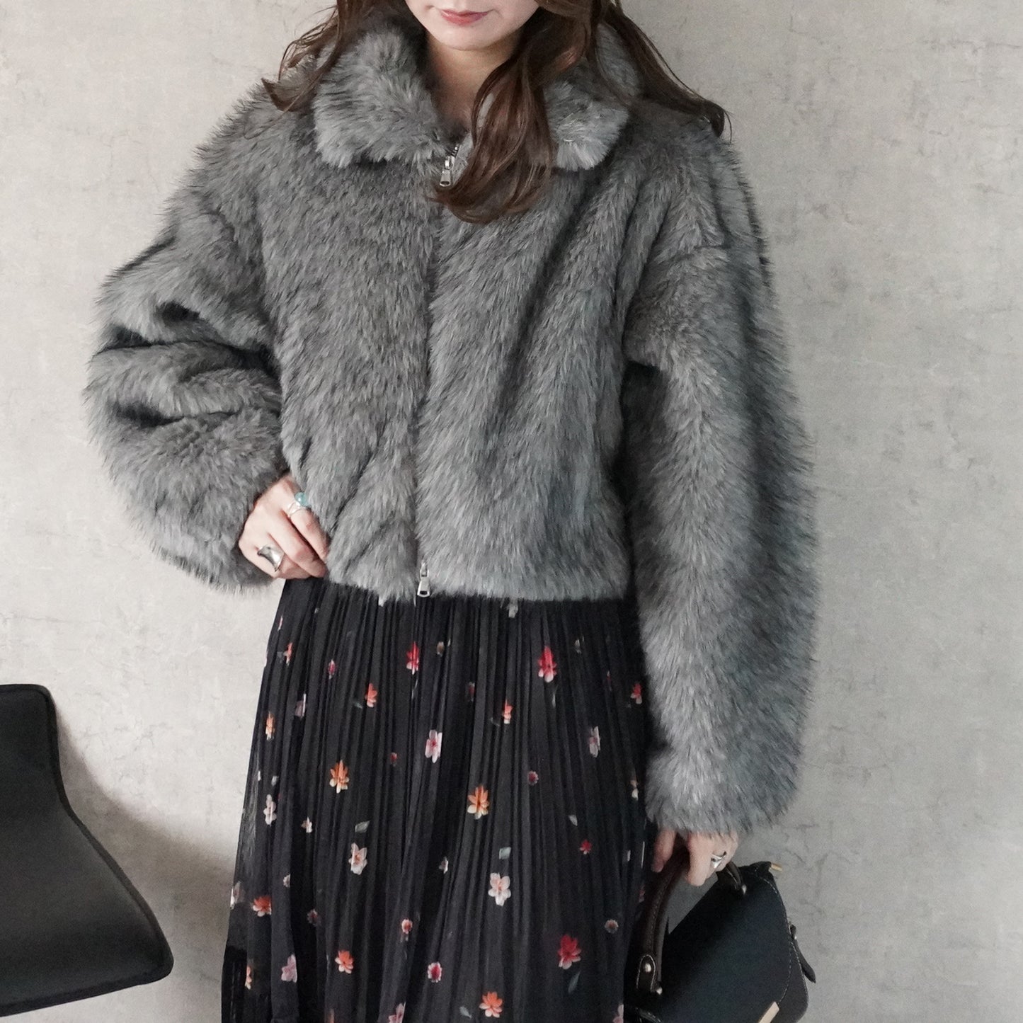 2wayカラーミックスファーブルゾン