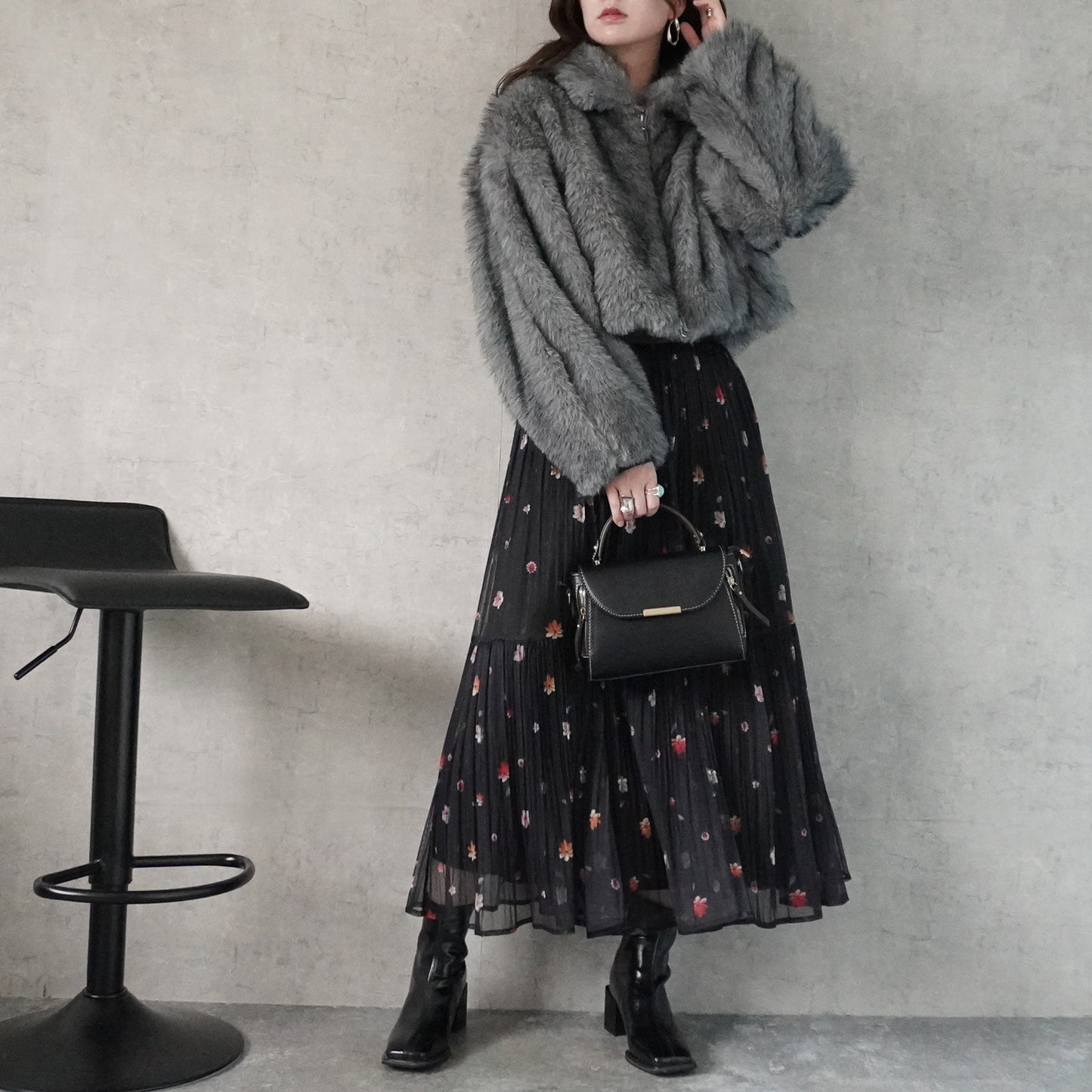 2wayカラーミックスファーブルゾン