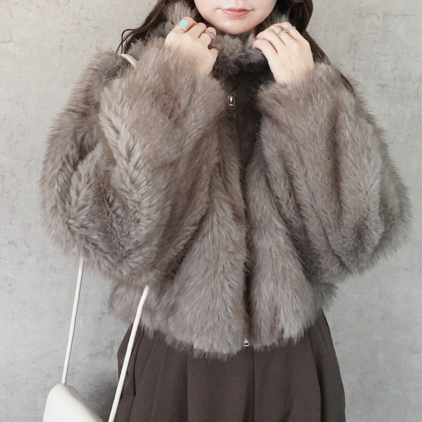 2wayカラーミックスファーブルゾン