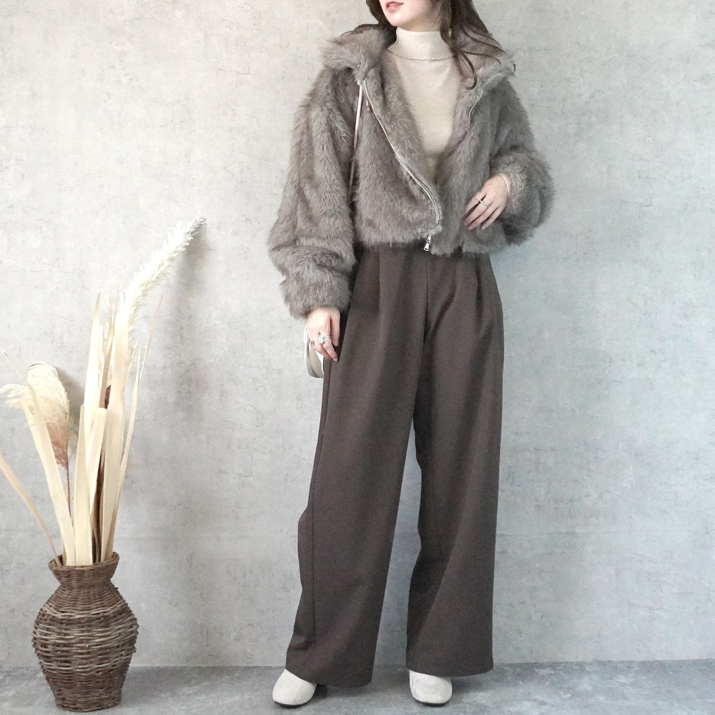 2wayカラーミックスファーブルゾン