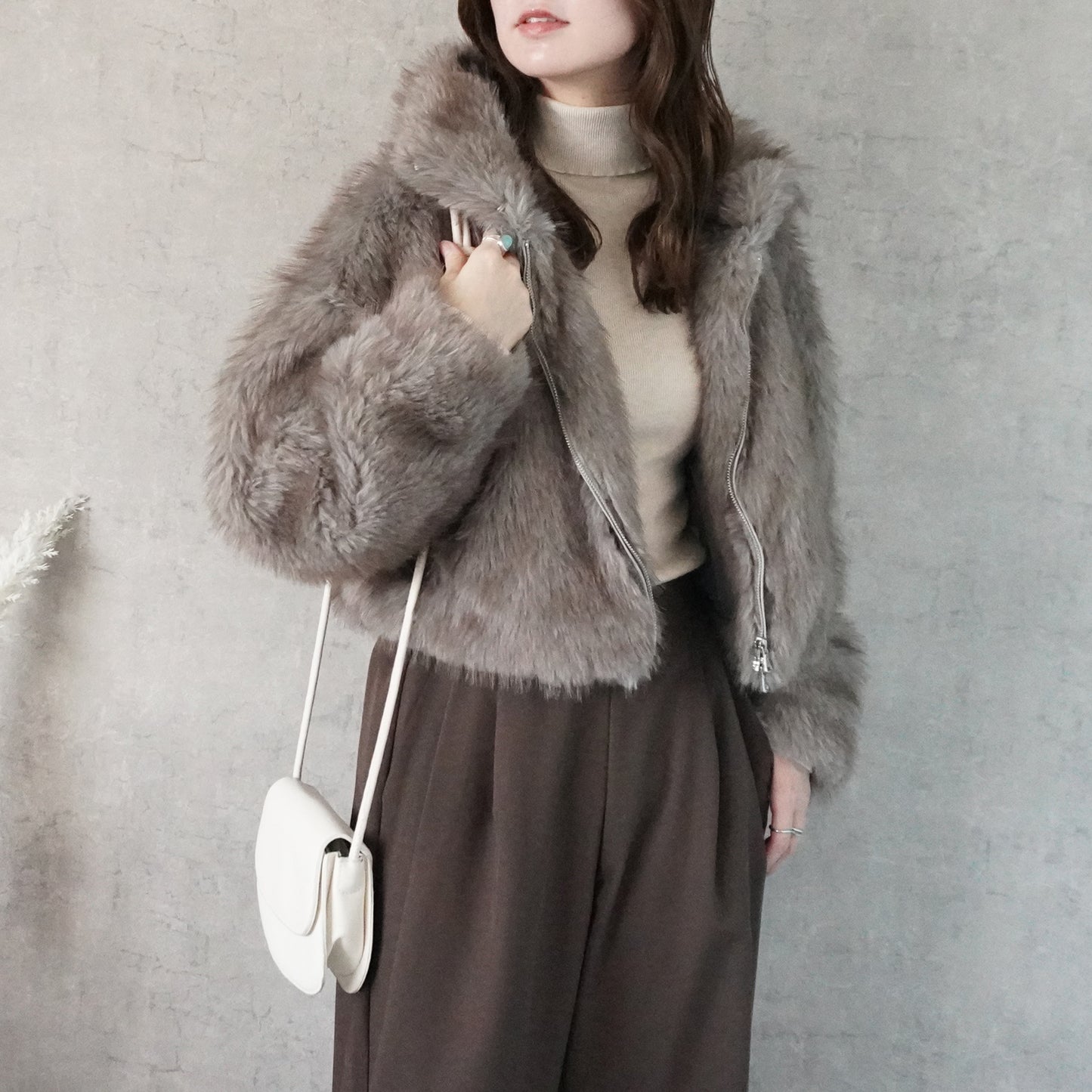 2wayカラーミックスファーブルゾン