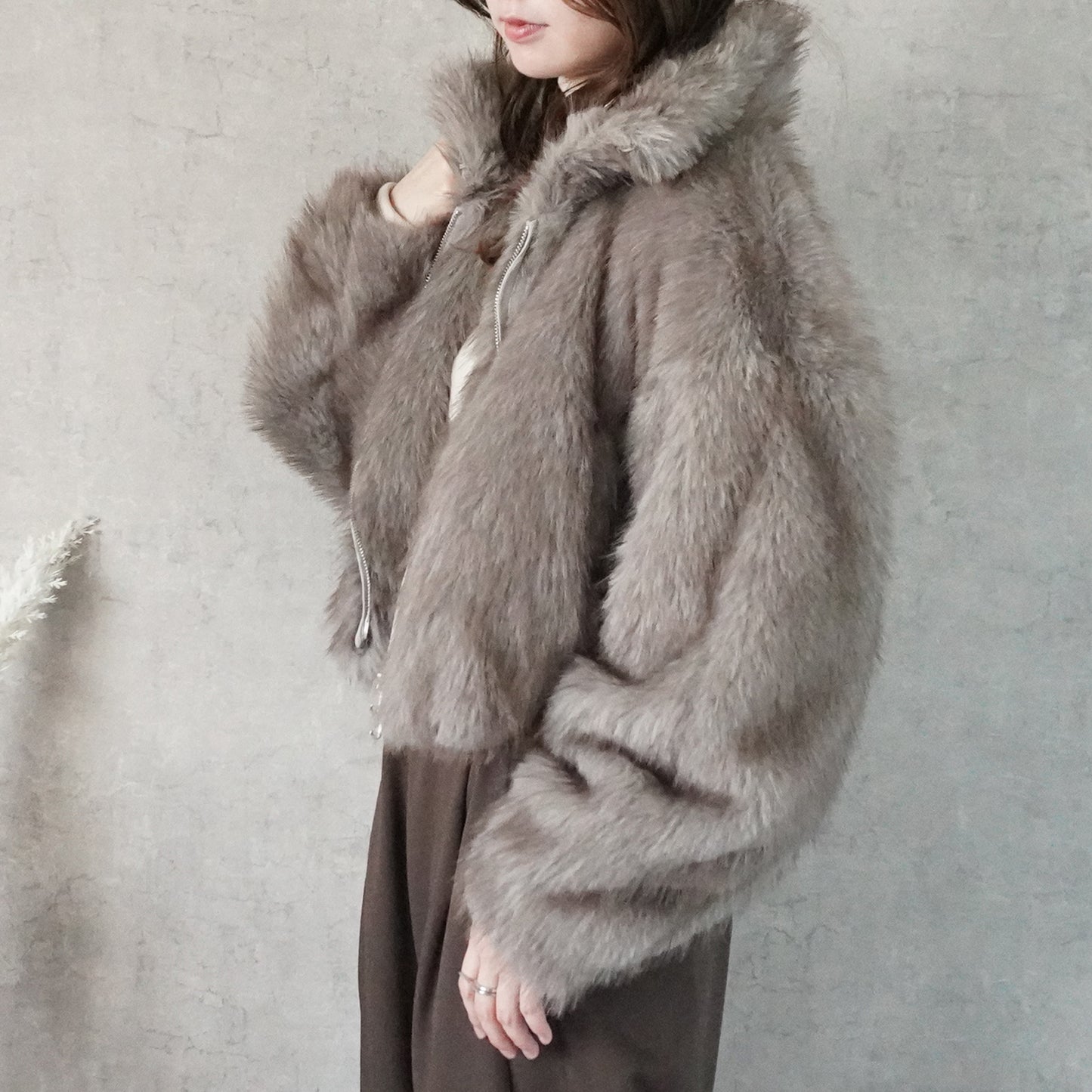 2wayカラーミックスファーブルゾン