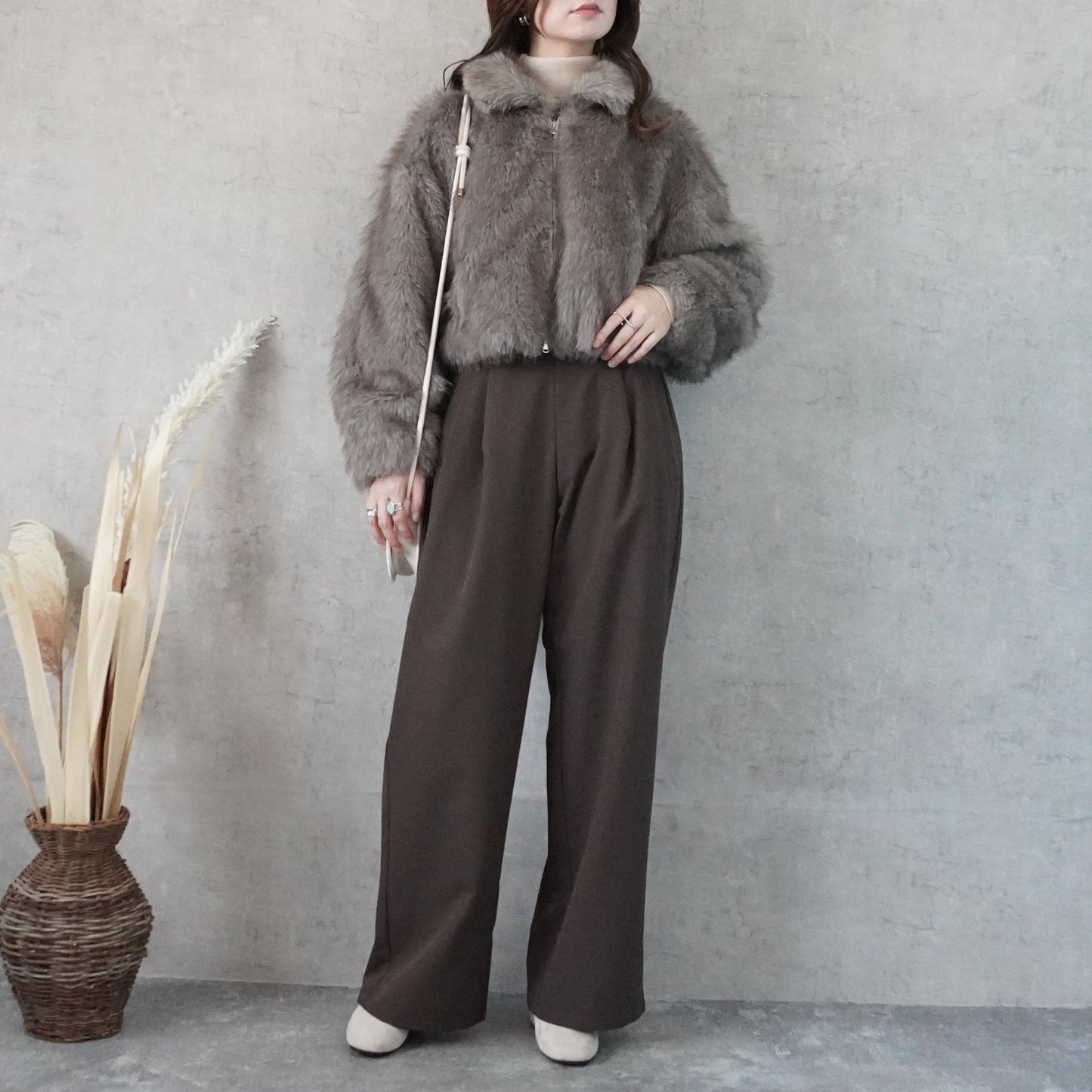 2wayカラーミックスファーブルゾン