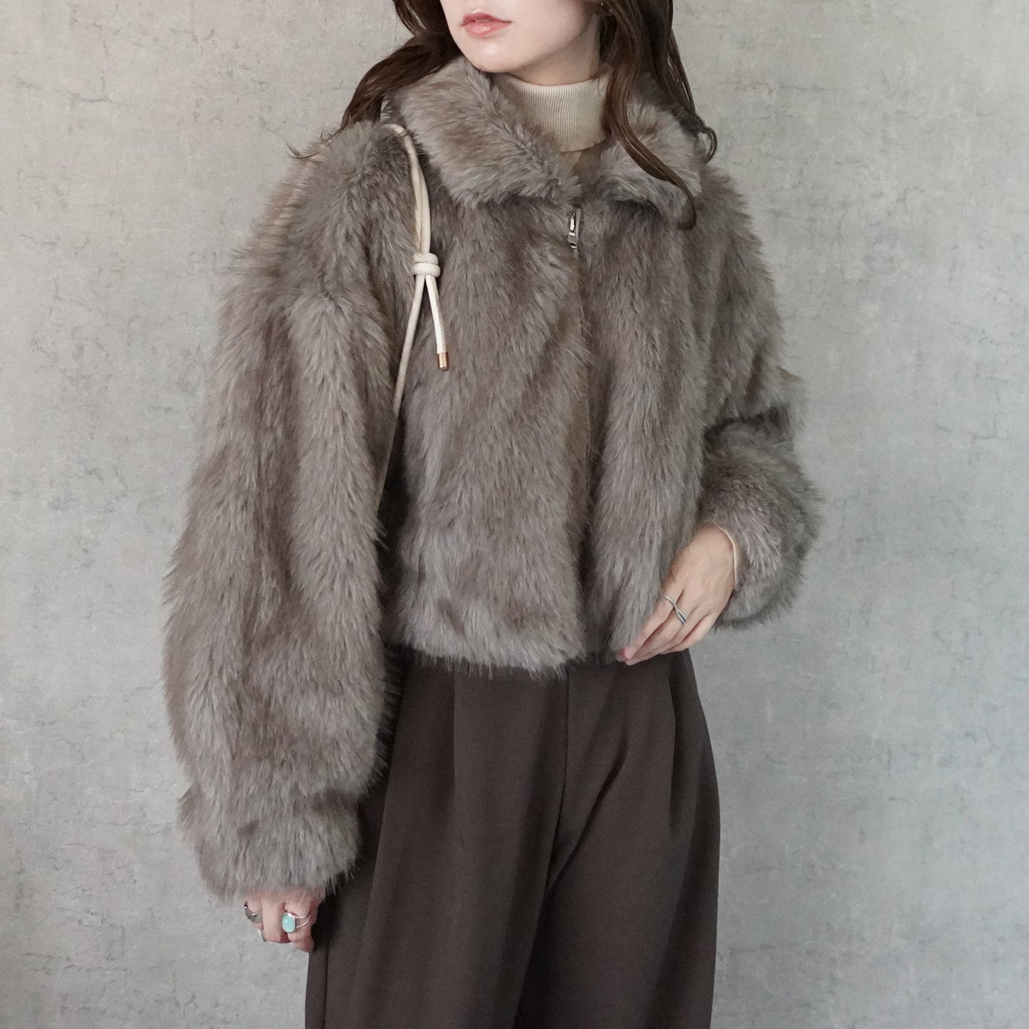 2wayカラーミックスファーブルゾン