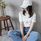 肩スリットリボン半袖Tシャツ