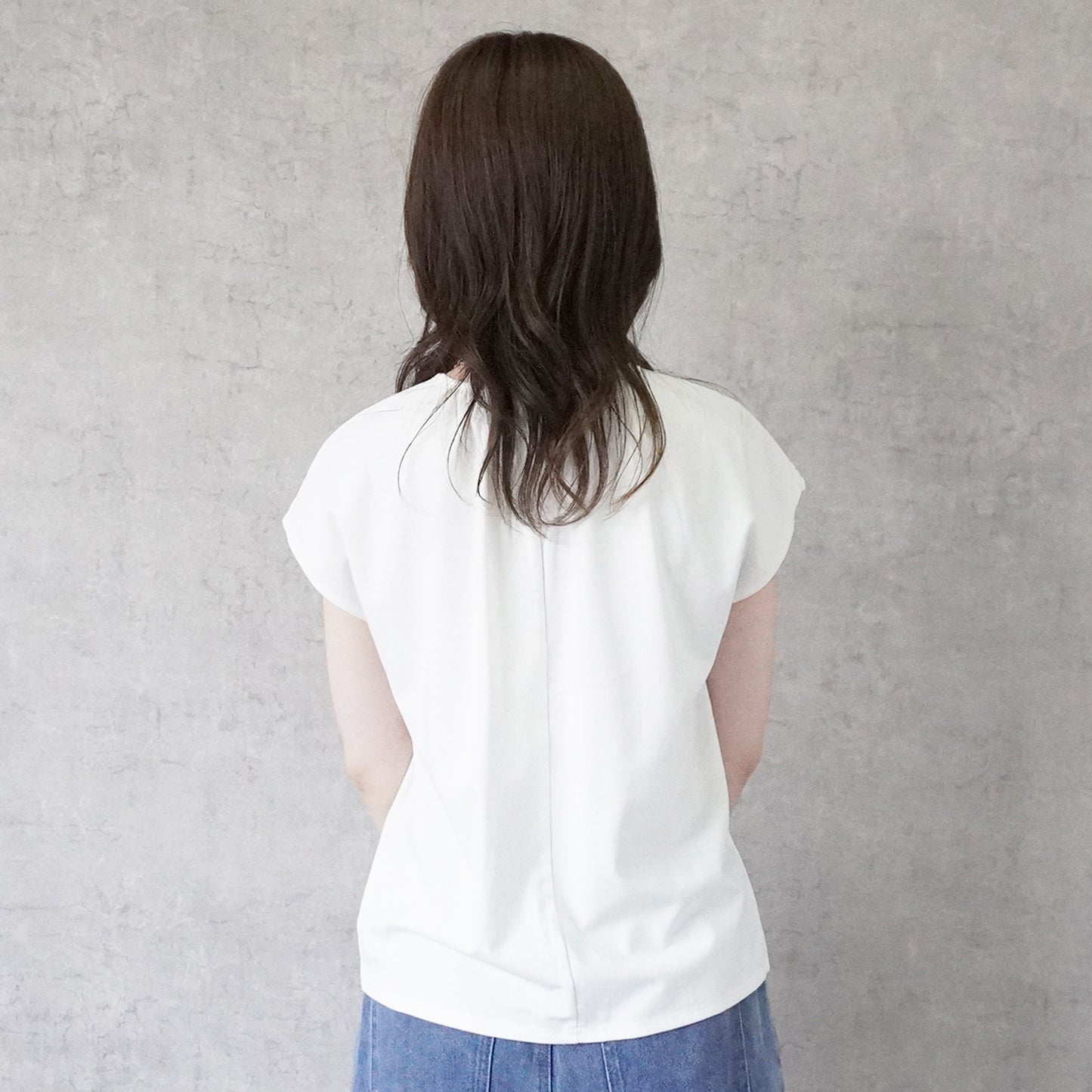 シルクタッチ接触冷感ギャザーフレンチスリーブTシャツ