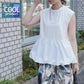 シルクタッチ接触冷感異素材ペプラムTシャツ