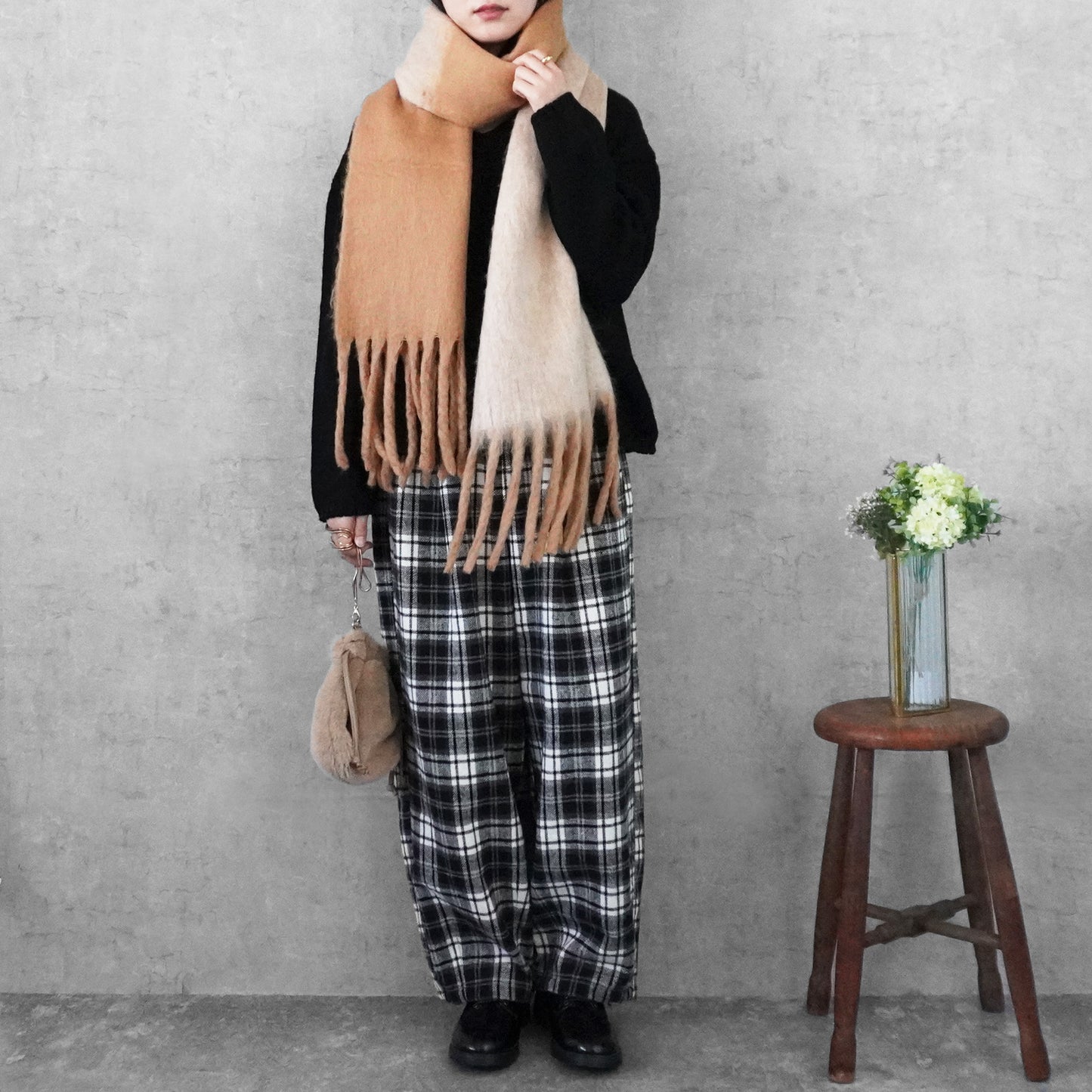 バイカラーメランジマフラー