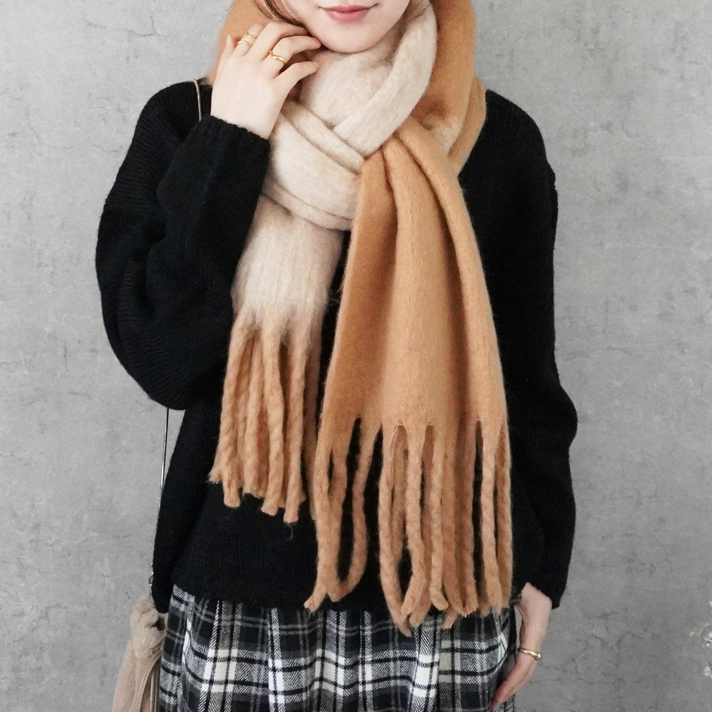 バイカラーメランジマフラー