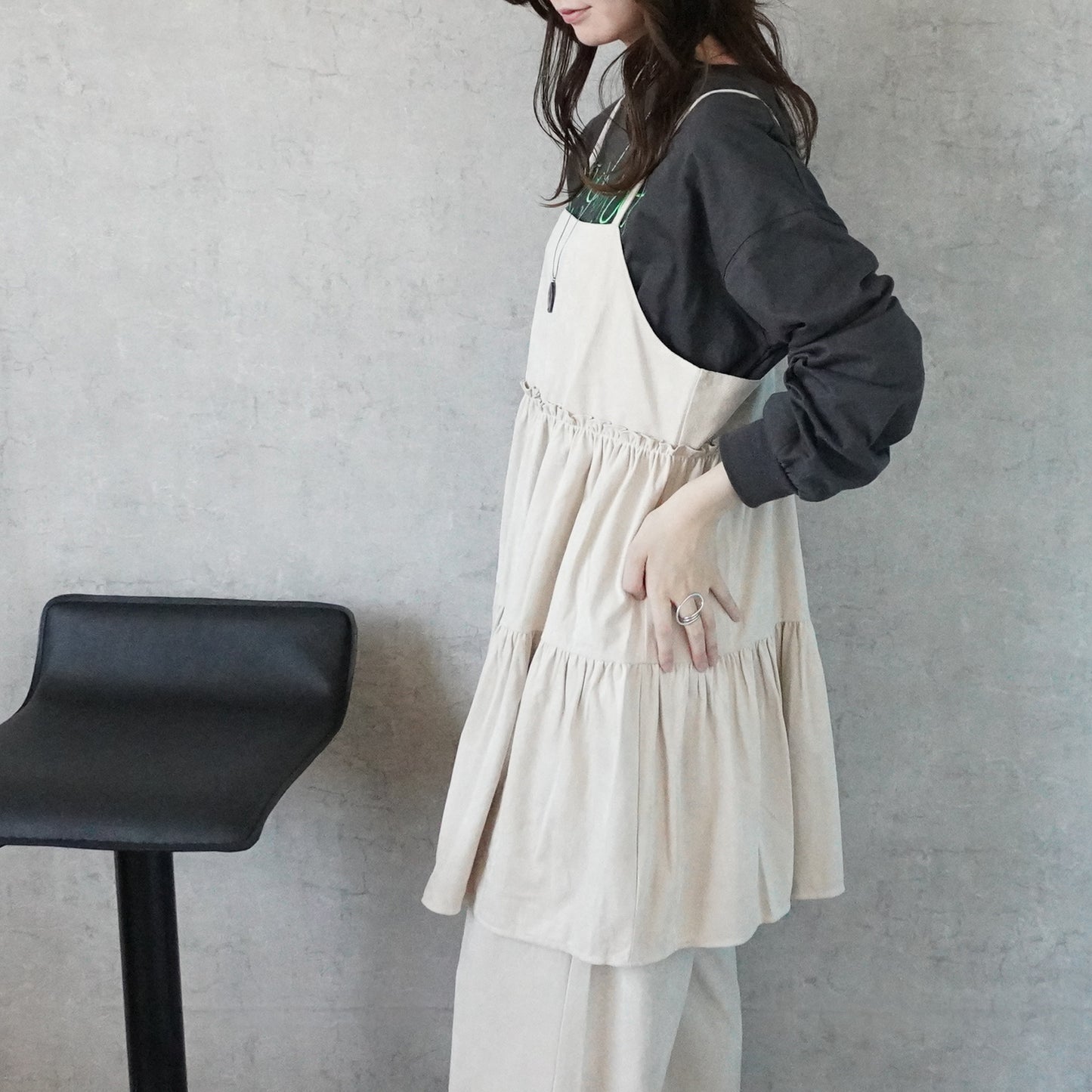 スエードティアードキャミチュニック