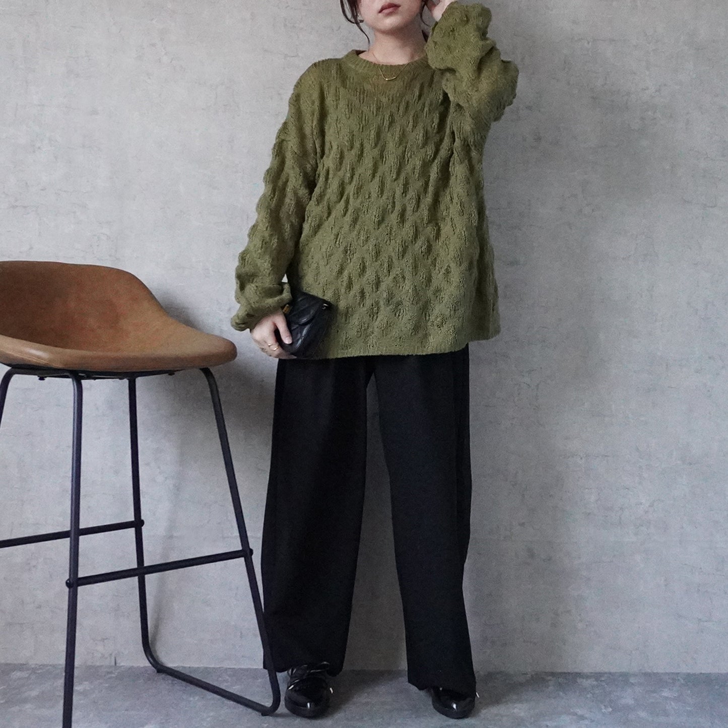 ツータックストレートワイドパンツ