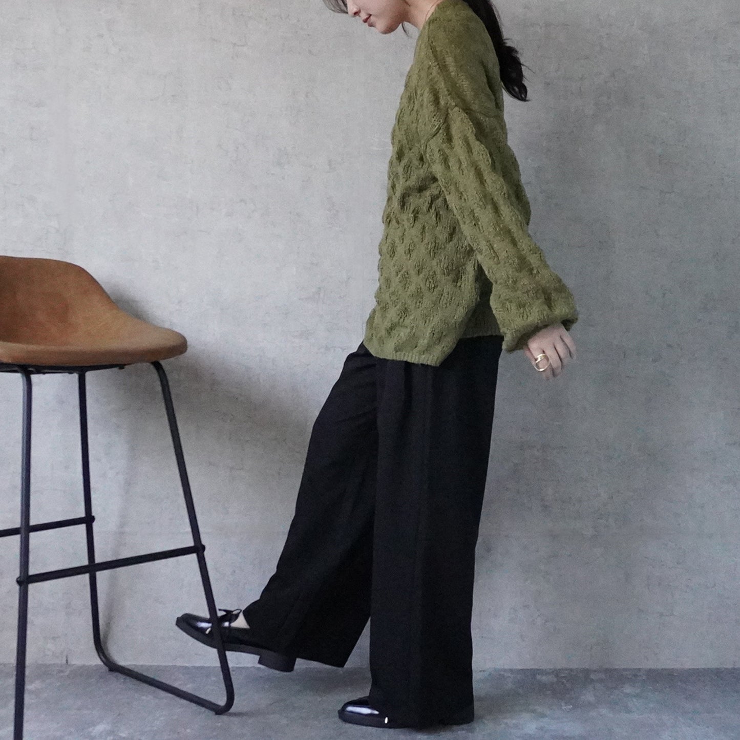 ツータックストレートワイドパンツ