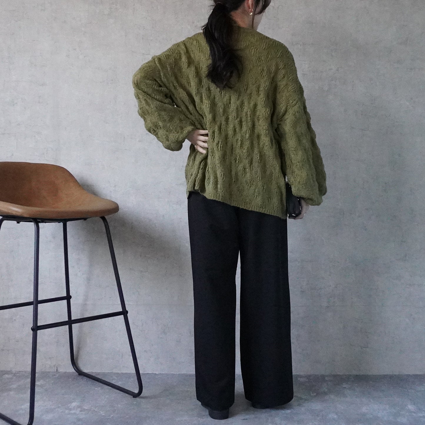 ツータックストレートワイドパンツ