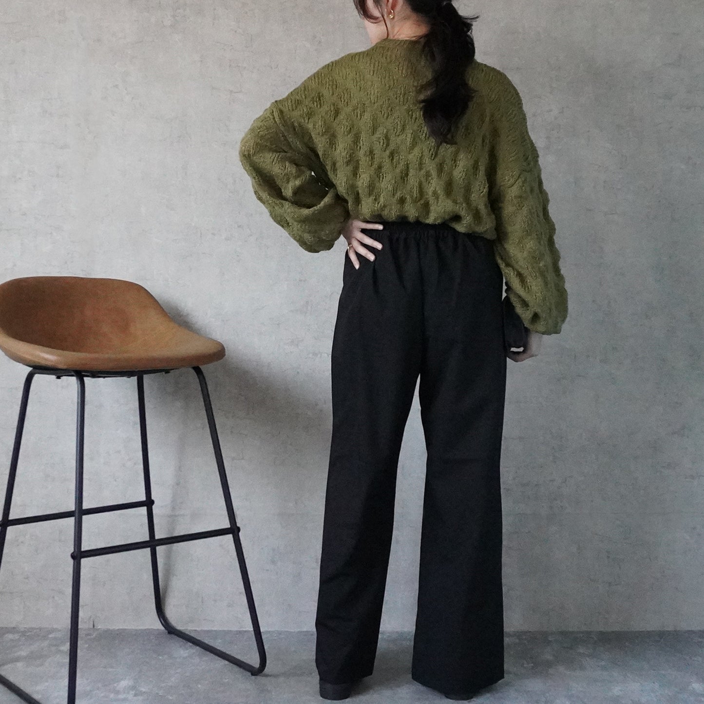 ツータックストレートワイドパンツ