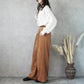 スエードタックワイドパンツ