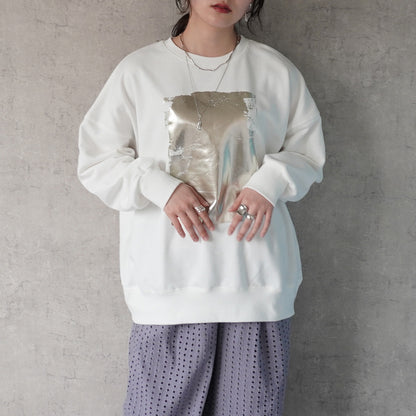 裏毛箔プリントBIGプルオーバー