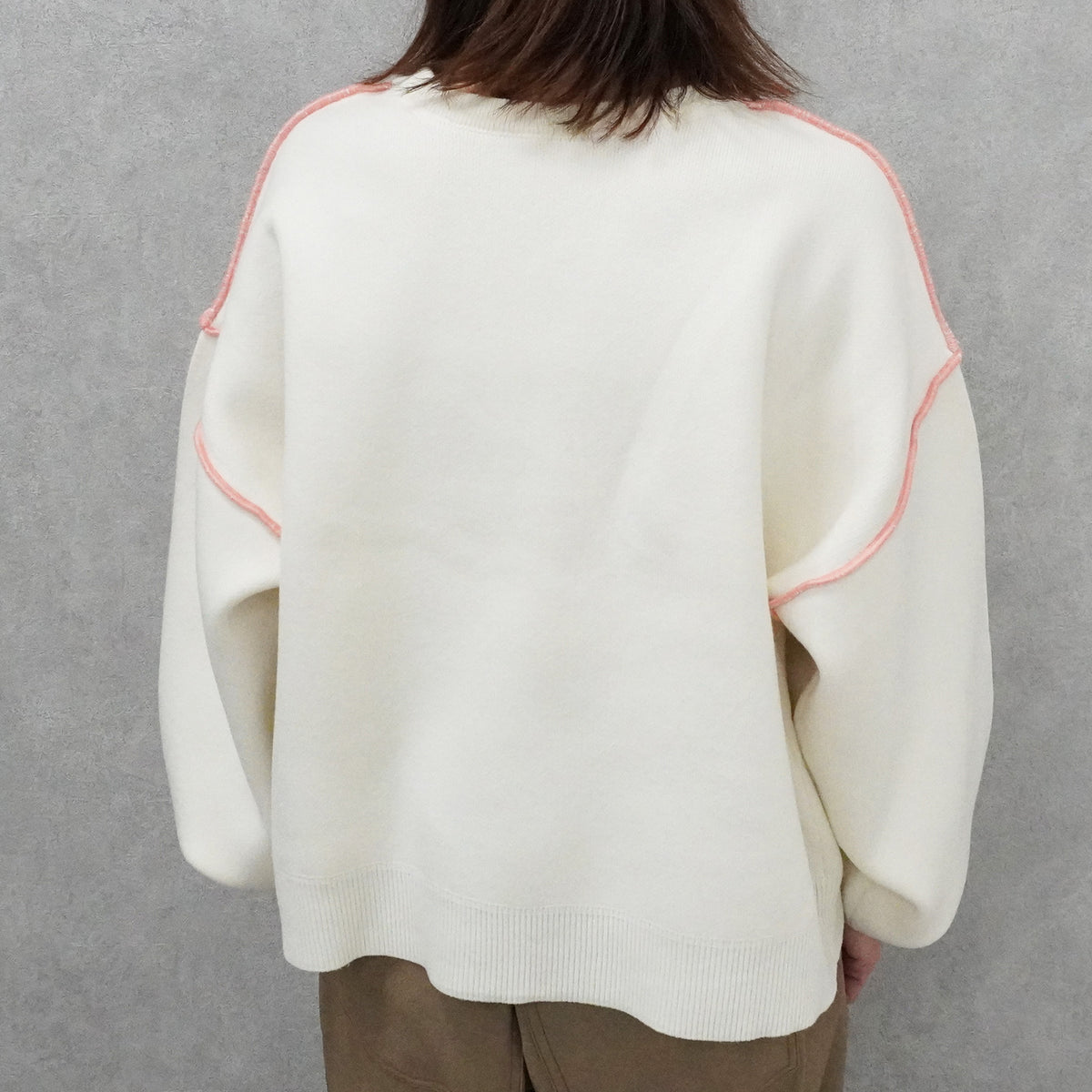 リンキング配色スウェットライクニット