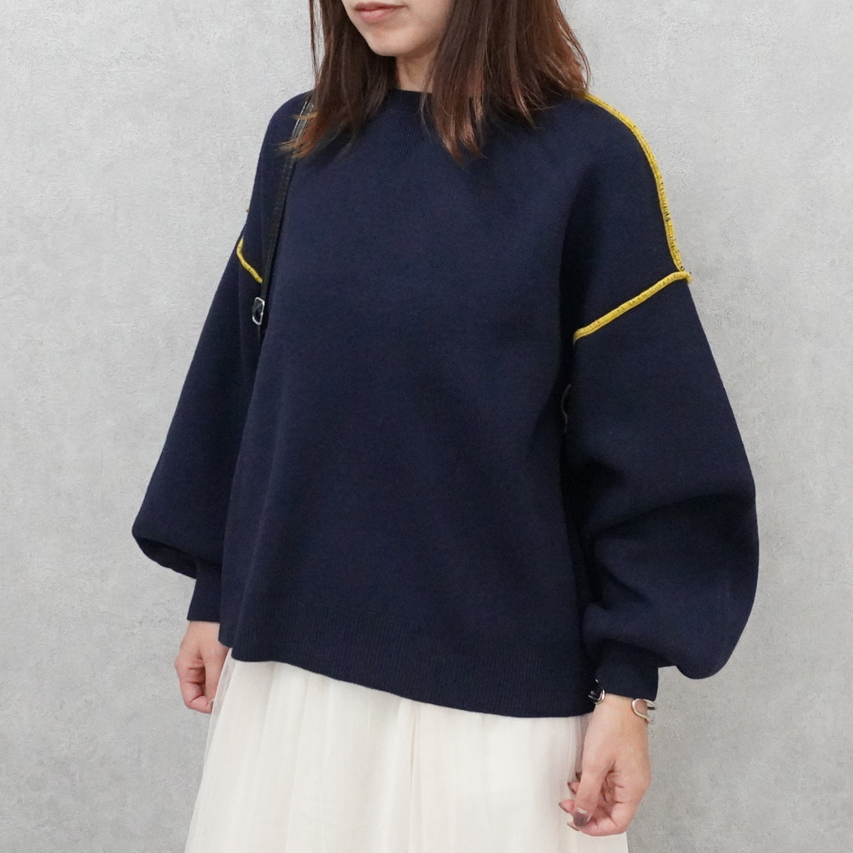 リンキング配色スウェットライクニット