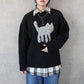 猫モチーフジャガードニットプルオーバー