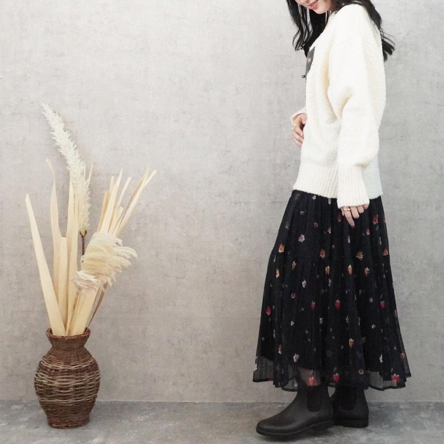 猫モチーフジャガードニットプルオーバー