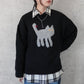 猫モチーフジャガードニットプルオーバー