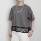 裾BIGレースルーズ半袖Tシャツ