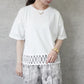 裾BIGレースルーズ半袖Tシャツ