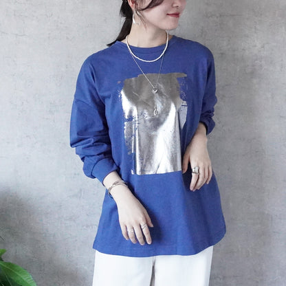 箔プリント長袖Tシャツ