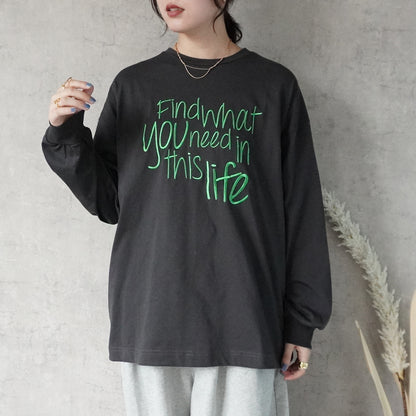 手書き風ロゴ刺繍 BIGTシャツ