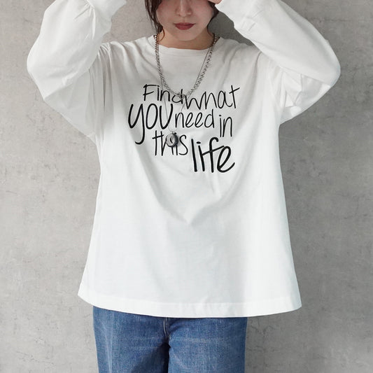 手書き風ロゴ刺繍 BIGTシャツ