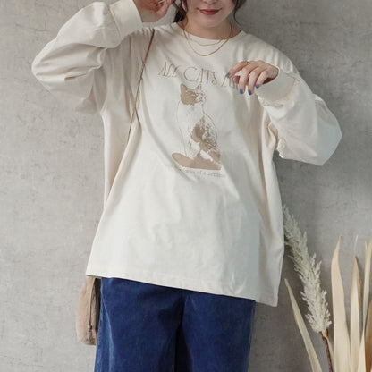 【先行予約】ねこプリントBIGTシャツ