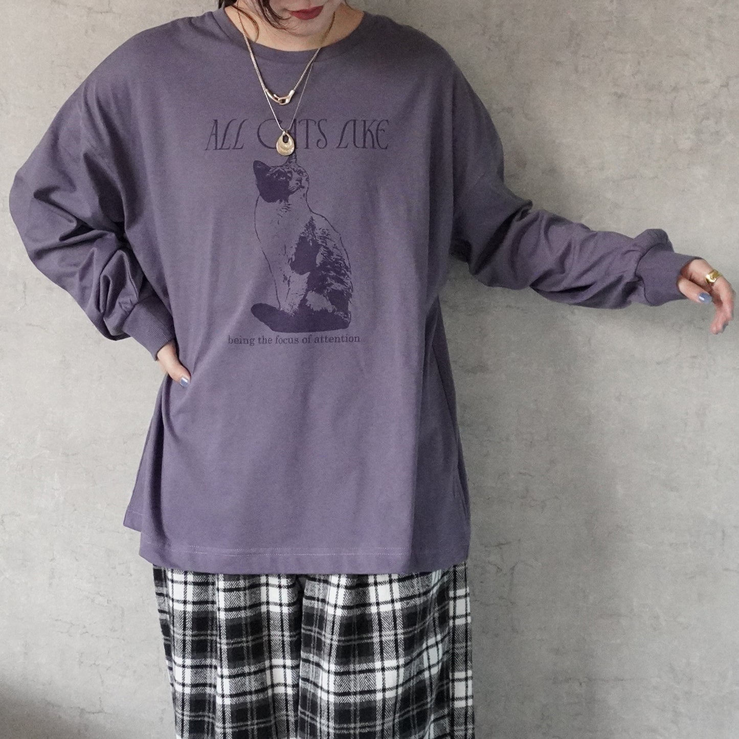 【先行予約】ねこプリントBIGTシャツ