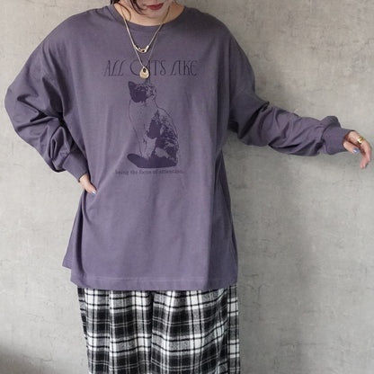 ねこプリントBIGTシャツ