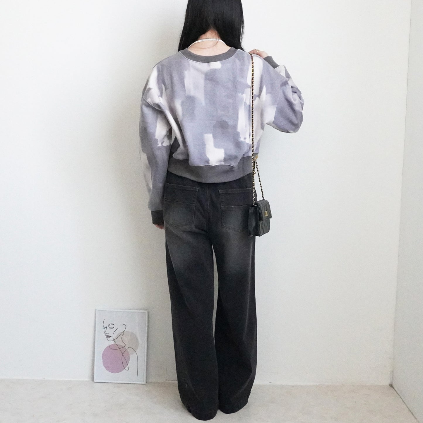 裏起毛ペイントプリントプルオーバー