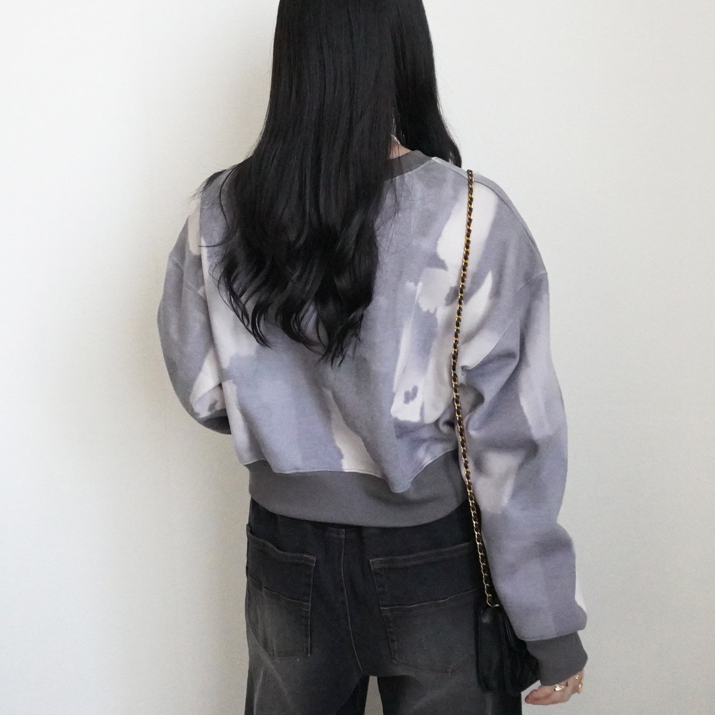 裏起毛ペイントプリントプルオーバー