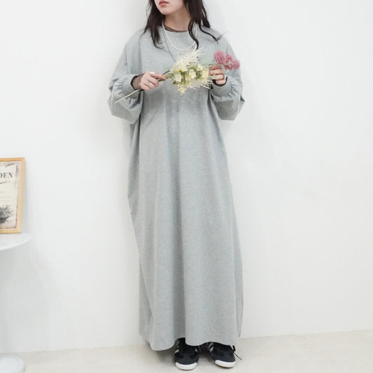 オーバーサイズ綿天笠ワンピース