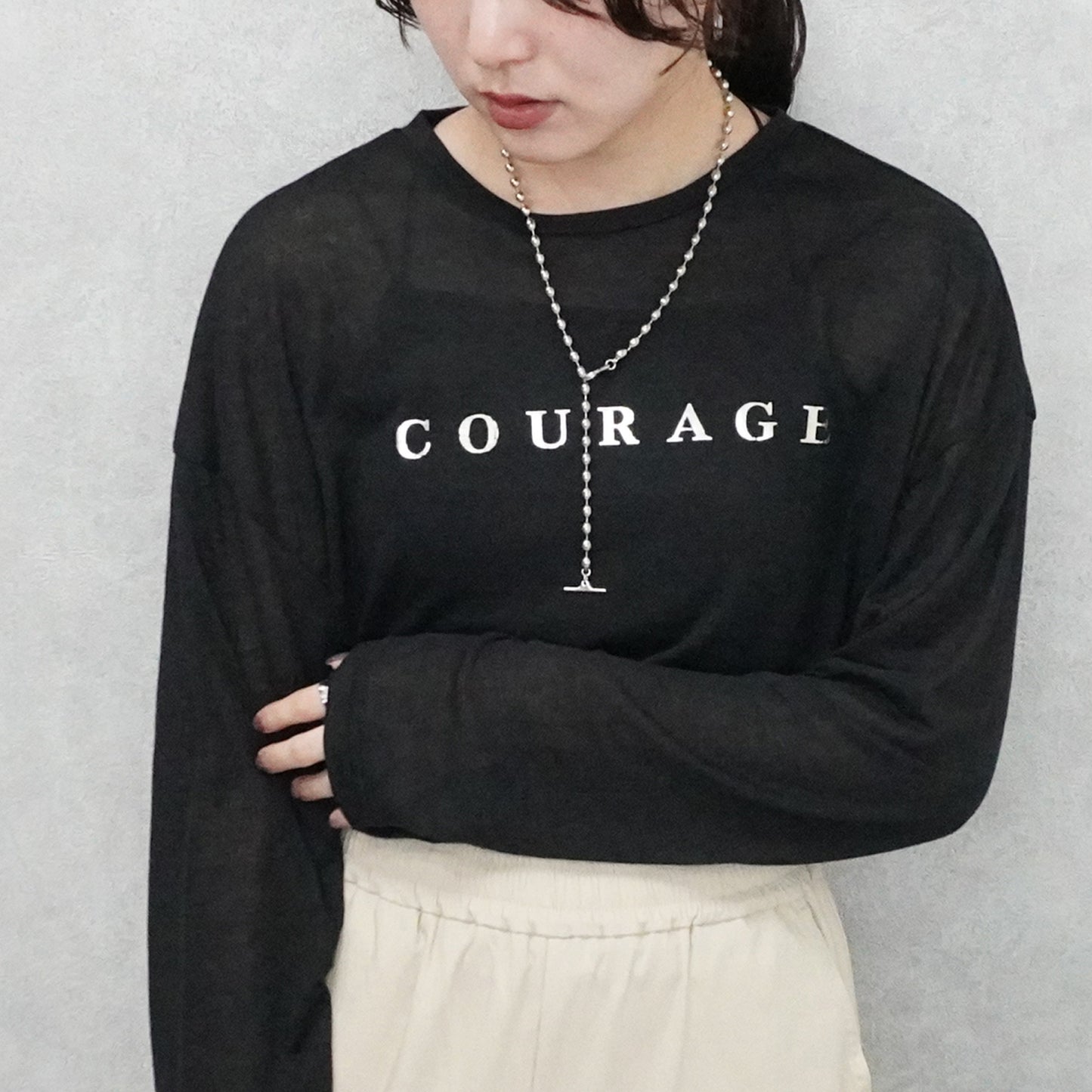 シアー天竺ロングTシャツ