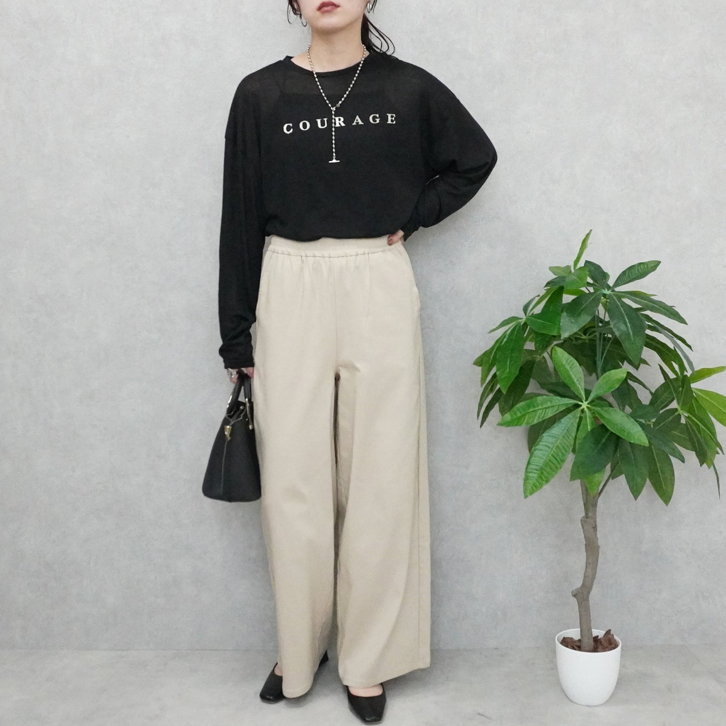 シアー天竺ロングTシャツ