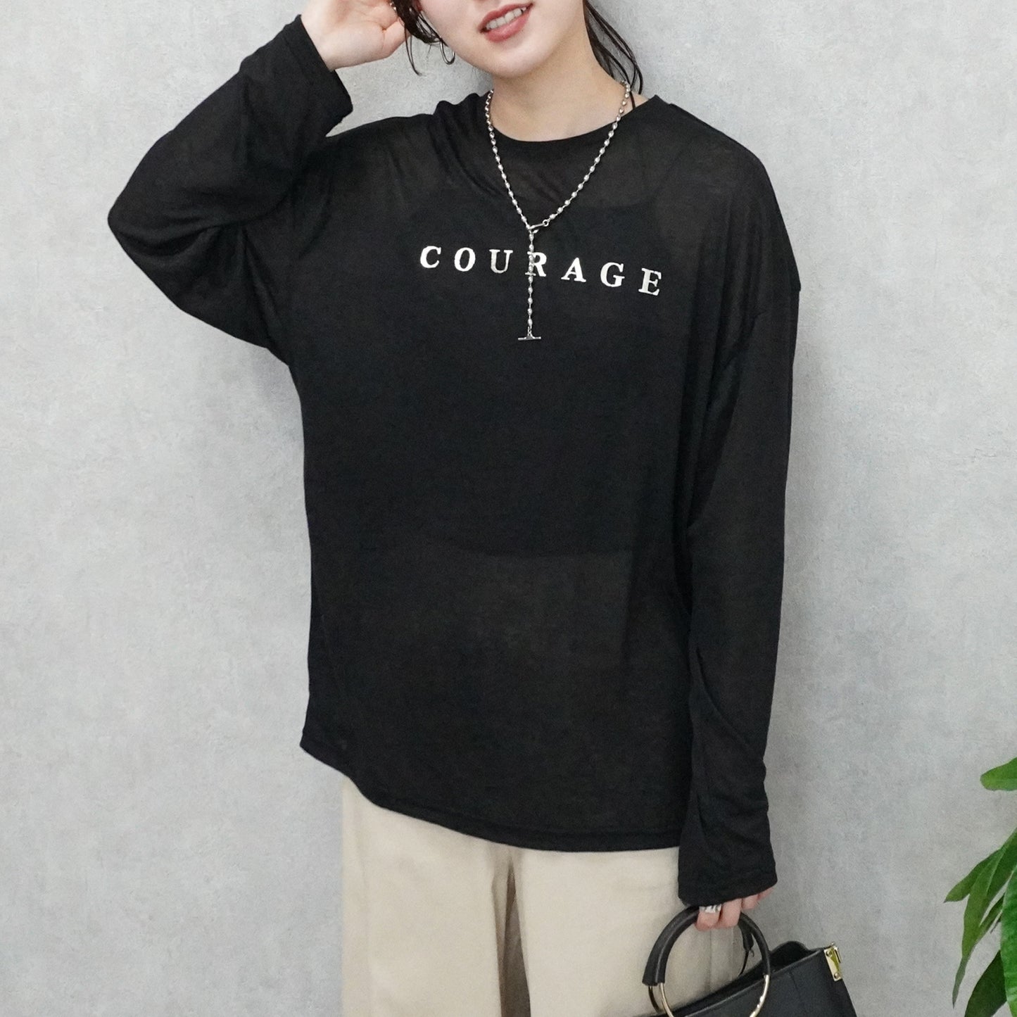 シアー天竺ロングTシャツ