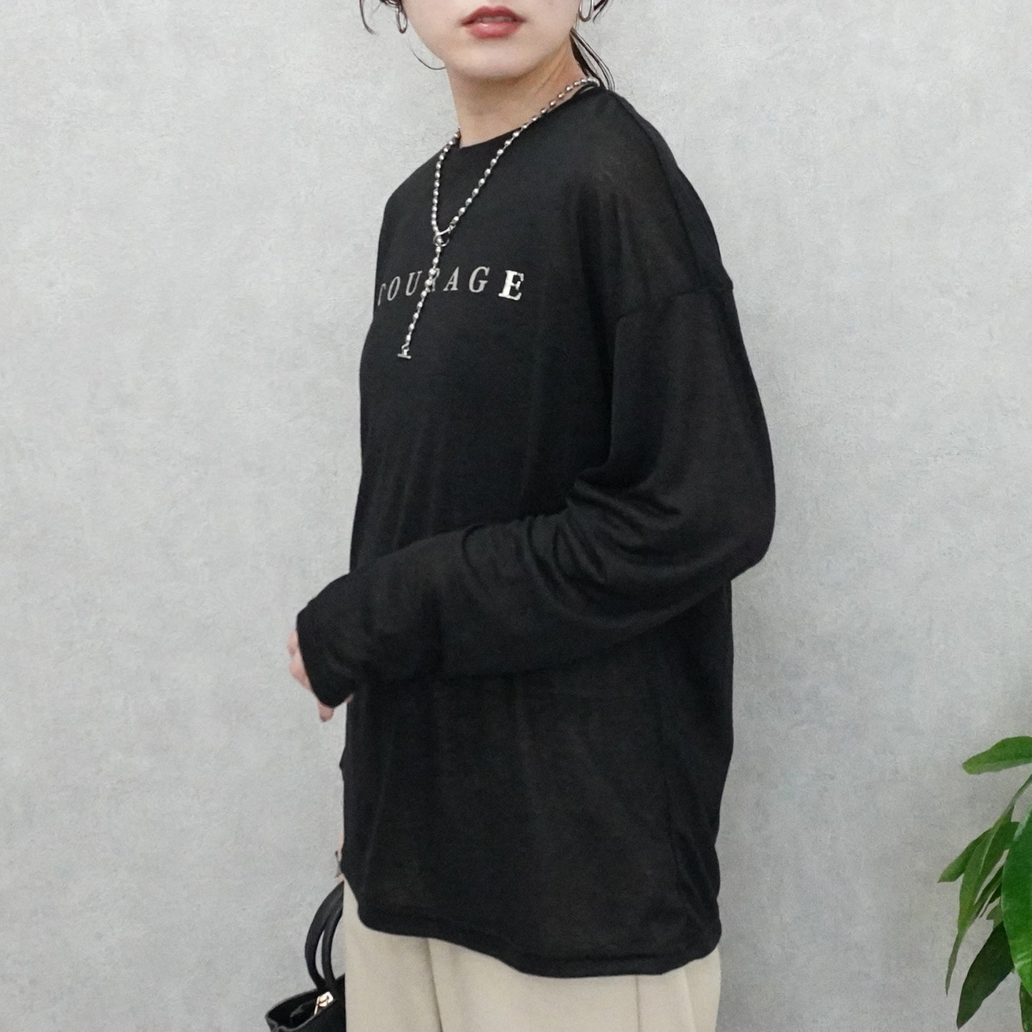 シアー天竺ロングTシャツ