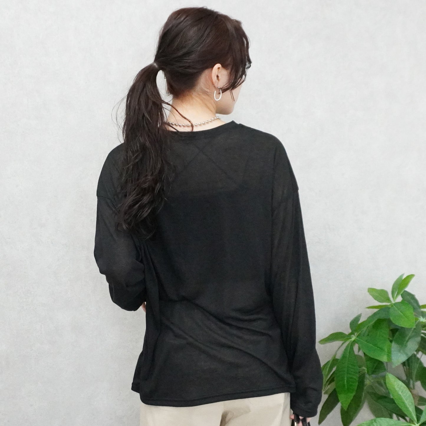 シアー天竺ロングTシャツ