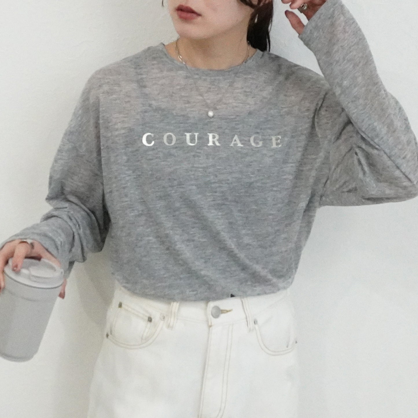 シアー天竺ロングTシャツ