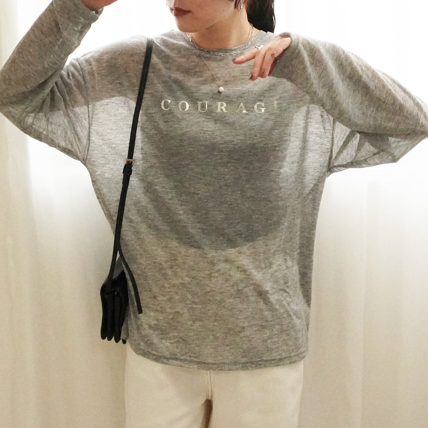 シアー天竺ロングTシャツ
