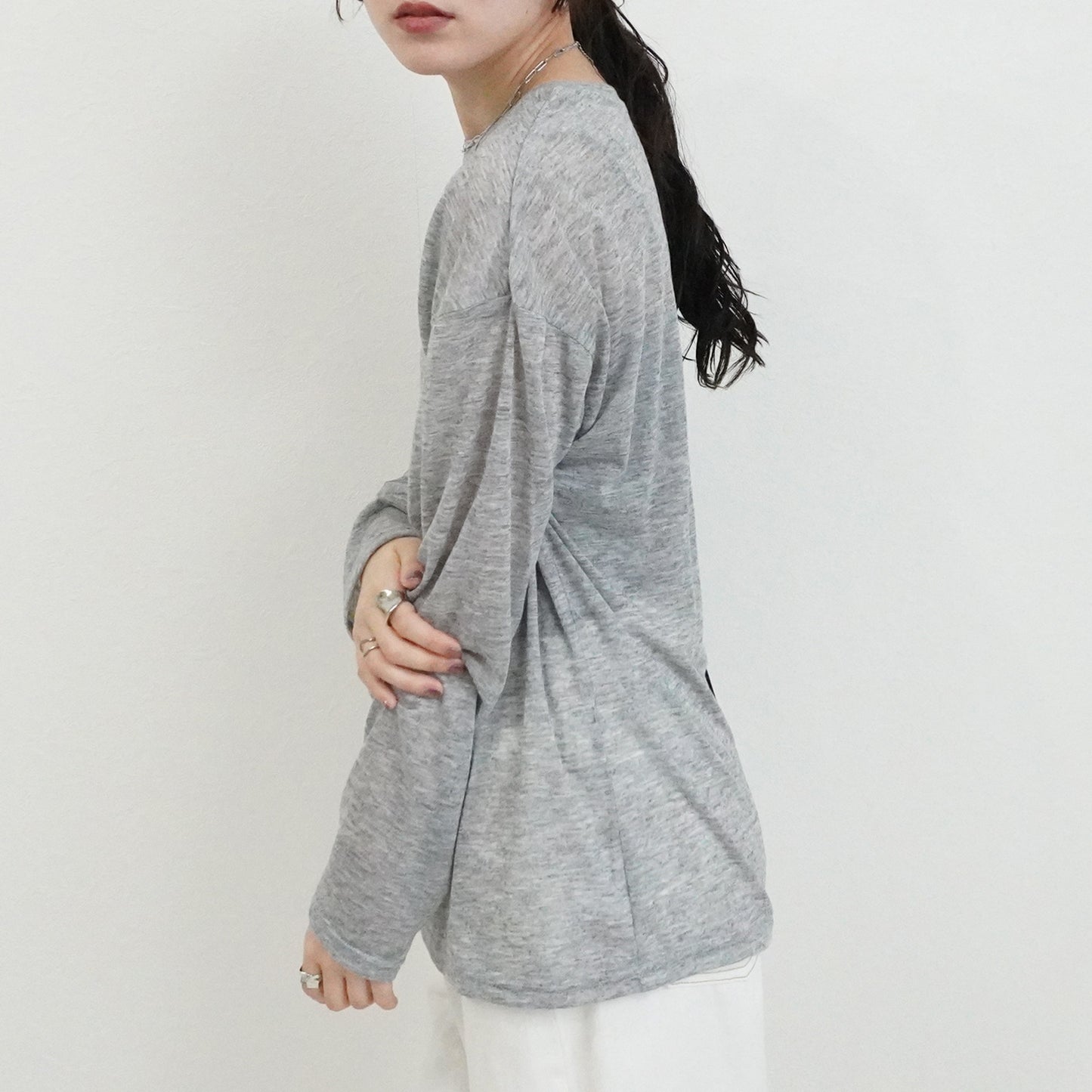 シアー天竺ロングTシャツ