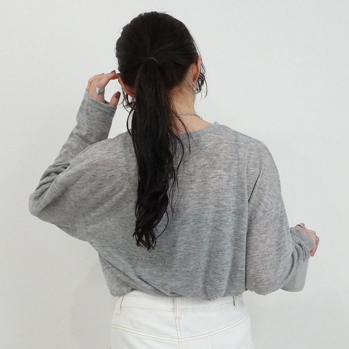 シアー天竺ロングTシャツ