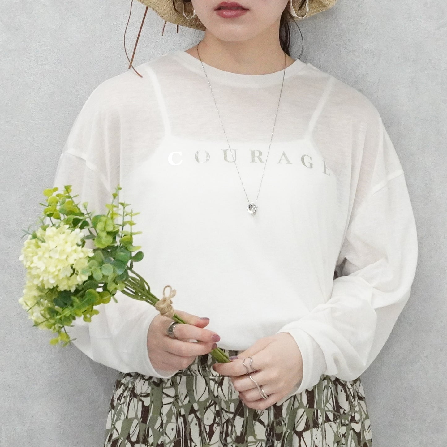 シアー天竺ロングTシャツ