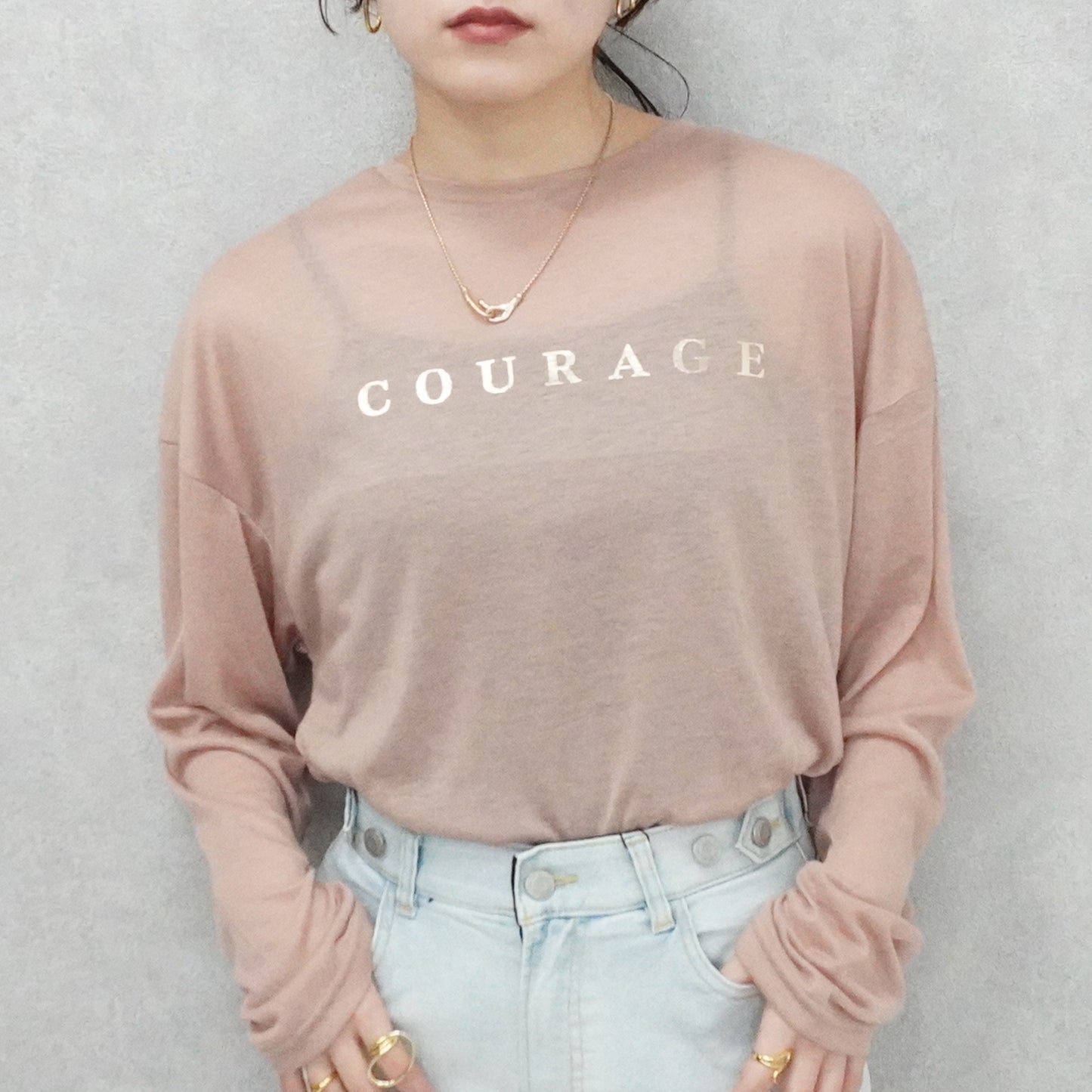 シアー天竺ロングTシャツ