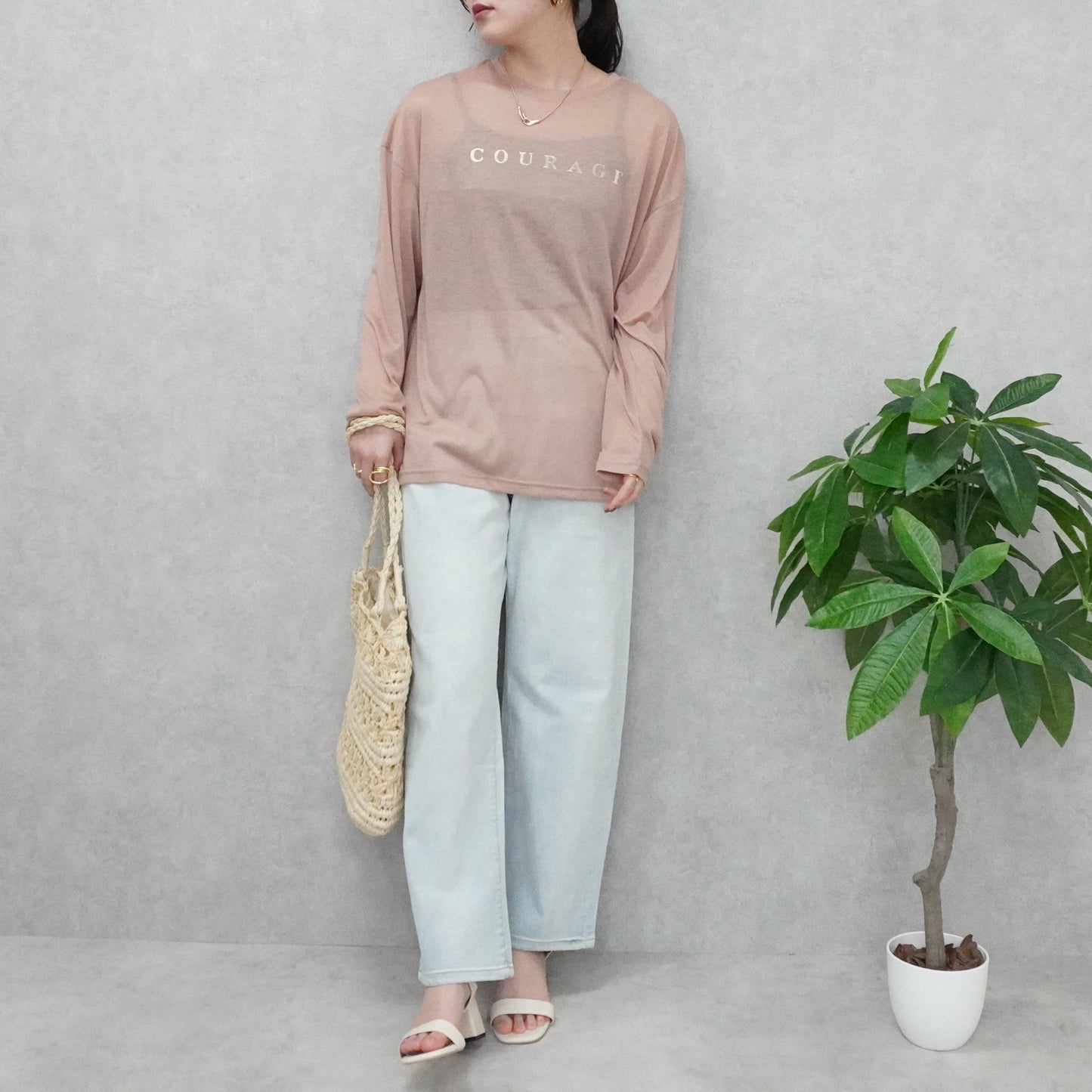 シアー天竺ロングTシャツ