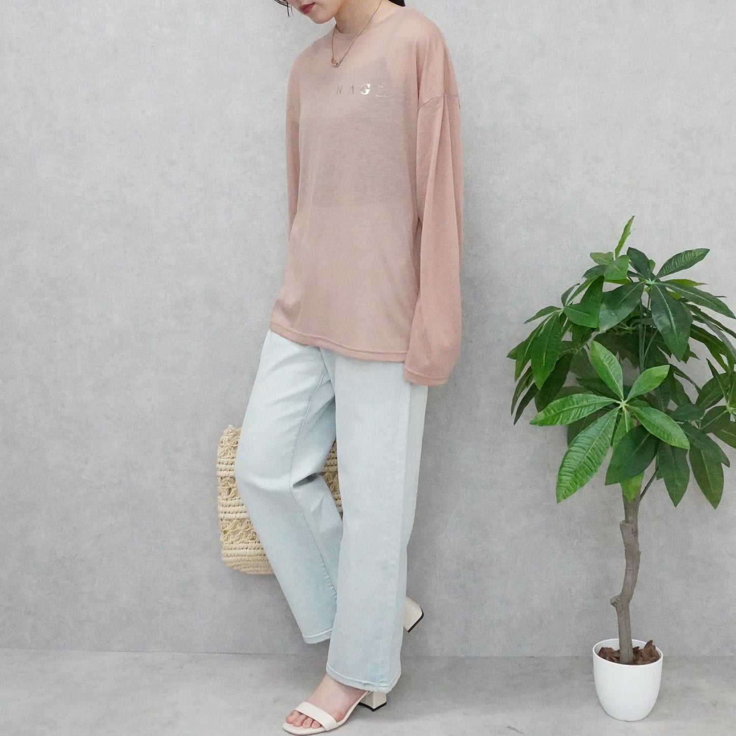 シアー天竺ロングTシャツ