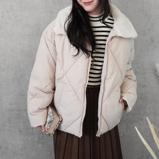 2wayカラーファーキルトブルゾン